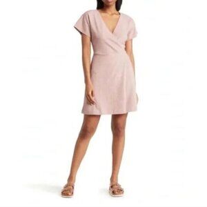 Madewell Cross-Front Flutter-Sleeve Mini Dress